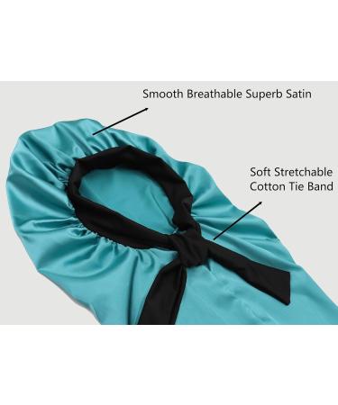 Shop Sengterm Long Satin Hair Hood - Adjustable Silky Sleep Cap for Women | Extra Big for Long Curls - L/XL - Green - Buy Online on GoSupps.com