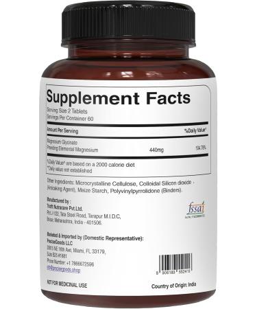 Pure Nutrition MagG - Chelated Magnesium glycinate Supplement | 120 Tabs | 440mg Elemental Magnesium | High Absorption Magnesium Supplement to Support Overall Well Being - Buy Online on GoSupps.com