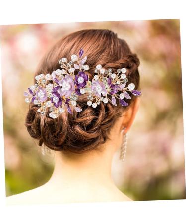 FRCOLOR Headband hair plug french side combs bridal side combs bridal side hairpieces combs for women pearl flower hair combs girls hair comb girl headpiece headband purple bride Comb - Buy Online on GoSupps.com