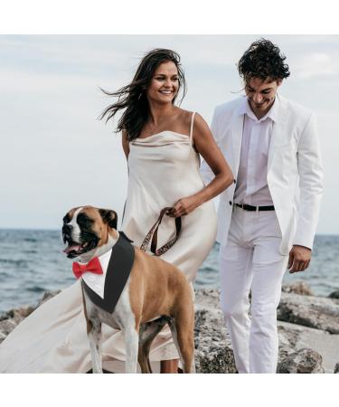 Stylish Smoking Dog Bandana - Adjustable Formal Pet Accessory for Weddings Birthdays Halloween & Christmas (Large Size Rotschwarz & Redschwarz) - Buy Online on GoSupps.com