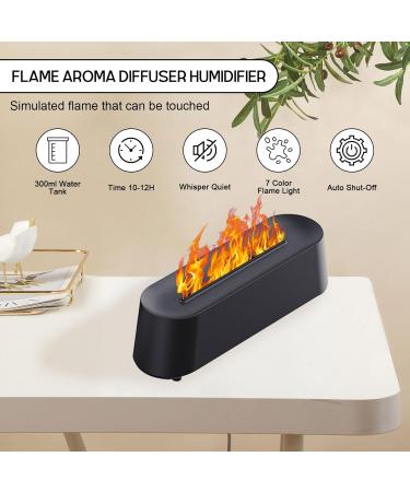 Gaeshow Aroma Diffuser with Flame Effect - 300ml Humidifier & 7-Color LED Light for Essential Oils - Perfect for Home & Office (Black) - Buy Online on GoSupps.com