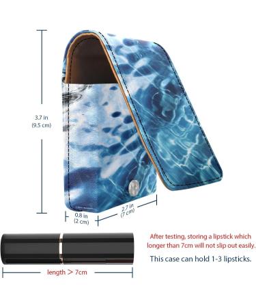 Travel Lipstick Organizer Case - Portable Makeup Bag with Mirror in Sea Water Blue | Summer Essentials L308T5MHQC - Buy Online on GoSupps.com