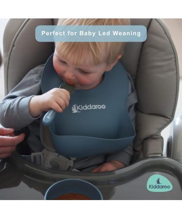Kiddaroo Baby Weaning Set - Feeding Bib, Sippy Cup, Cutlery, Plate, Bowl - Blue | Baby Led Weaning Essentials with eBook - Buy Online on GoSupps.com