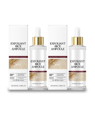 Exfoliant Rice Ampoule White Rice Peeling Glow Ampoule Dead Skin Remover for Face Rice Exfoliator for Face with Hydration Peel Shot Glow Rice Ampoule Duo for Smooth Radiant Skin 2PCS