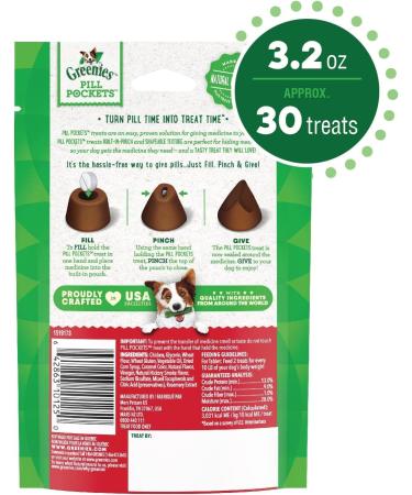 Greenies hickory smoke flavor pill pocket treats for dogs 30 count per pack 2 pack (60 count total) - Buy Online on GoSupps.com