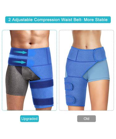 Yosoo Hip Thigh Brace - Groin Support Bandage for Joint Pain Relief | Non-Slip Breathable Elastic Waist & Leg Protector | International Shipping Available - Buy Online on GoSupps.com