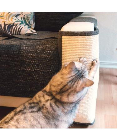 Navaris Cat Scratch Mat Sofa Protector - Natural Sisal Furniture Scratching Pad - Dark Grey Left - Buy Online on GoSupps.com