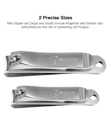 Bestope Nail Snap Set - Premium Stainless Steel Fingernail & Toenail Clippers with File | 2-Piece Manicure Tool for Perfect Nail Care - Ships Worldwide - Buy Online on GoSupps.com