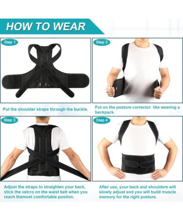 Back Brace Posture Corrector for Women and Men - Relief for Waist Back and Shoulder Pain - Adjustable and Breathable Posture Back Brace - Improve Back Posture and Provide Lumbar Support S(24"-29") - Buy Online on GoSupps.com