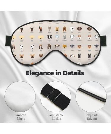 Dog Breed Print Unisex Sleeping Eye Mask Soft Comfortable Light-Blocking Eye Mask - Buy Online on GoSupps.com