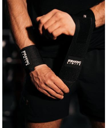 Breaking Limits Train Aids | Weight Lifting Wrist Bandages & Lifting Straps for Strength Training Bodybuilding Powerlifting - Black - Buy Online on GoSupps.com