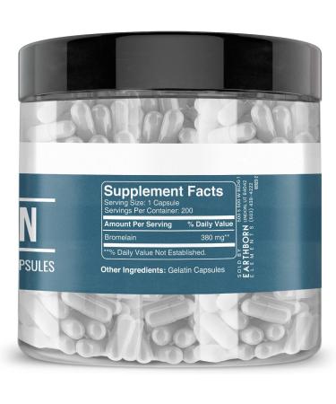 Buy Earthborn Elements Bromelain 200 Capsules - Pure Undiluted No Additives Fast International Shipping - Buy Online on GoSupps.com