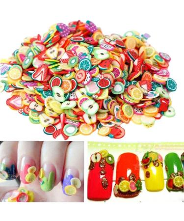 TOSSPER 1000 Pcs 3D Polymer Clay Tiny Fruit Slices - Nail Art DIY Design Wheel Decorations - Buy Online on GoSupps.com