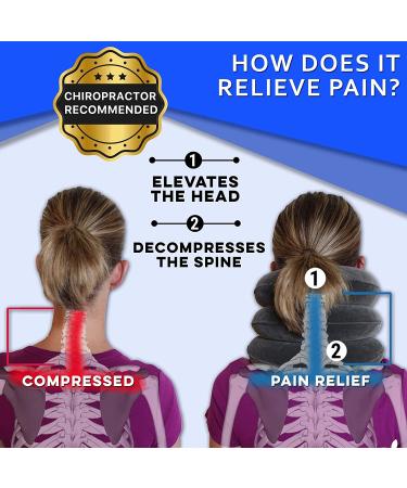 Cervical Neck Traction Device by EverRelief - Inflatable Collar for Instant Neck & Shoulder Decompression - FDA Registered Support Brace for Neck Pain Relief - Buy Online on GoSupps.com