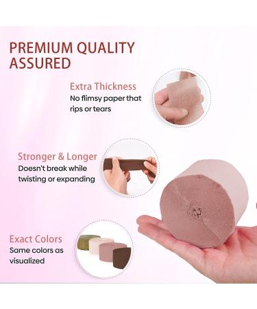 Rose Gold Crepe Paper Streamers Party Decorations - 8 Rolls for Bridal Shower, Wedding, Birthday - DIY Tassels & Flower Making - 1.8 Inch x 82 Ft/Roll - Buy Online on GoSupps.com