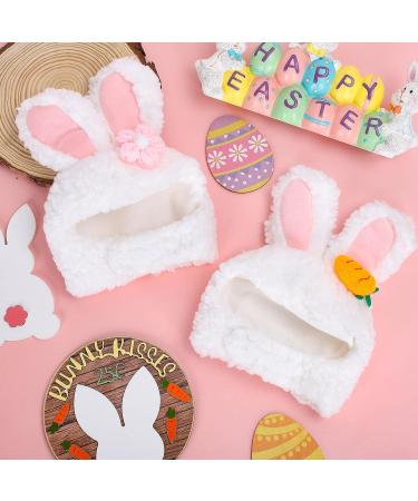 AnyDesign 2Pcs Easter Pet Bunny Hat Cute Funny Rabbit Hat with Ear Adjustable Holiday Dog Cat Head Wear Easter Party Pet Accessories Supplies for Small Dog Cat - Buy Online on GoSupps.com