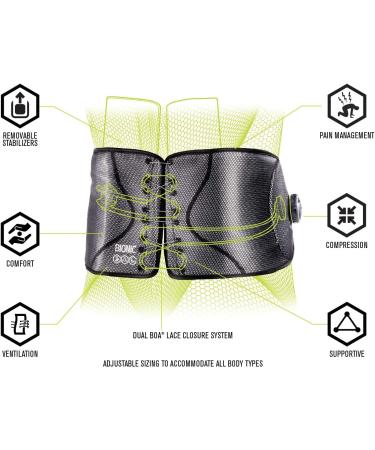 DonJoy Performance Bionic Back Brace | Adjustable Low-Profile Support for Low Back Pain & Strains - Boa Fit System - Buy Online on GoSupps.com