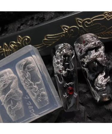MCAORI Dragon Silicone Nail Carving Moulds Snake Stamping Stencils DIY Manicure Accessories DIY Nail Art Tools for Nair Art - Buy Online on GoSupps.com