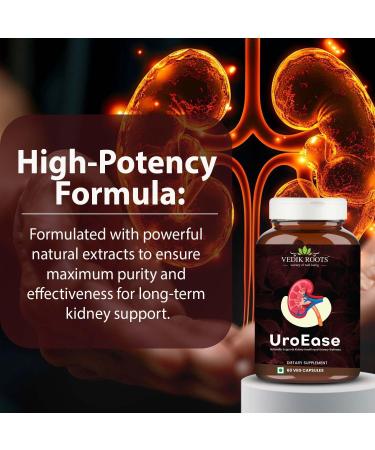 VEDIKROOTS UroEase Ayurvedic Herbal Supplement to Help Maintain Kidney Health & Uric Acid Level Provides Support to Manage Urinary Tract 60 Veg Capsules (Pack of 3) - Buy Online on GoSupps.com