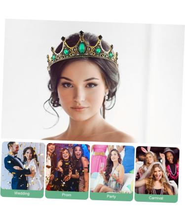 MAGICLULU Bridal Crown Baroque Rhinestone Crown Birthday Party Performance Decoration Cake Crown (red Diamond on Silver Base) Crowns for Women Halloween Alloy Bride Wedding Dress Headband 15x9.3cm Green - Buy Online on GoSupps.com