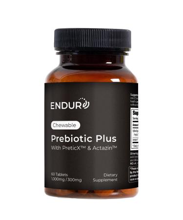 ENDUR Prebiotic Plus with Actazin & PreticX Complex Helps You Feel Light Comfortable & Confident Every Day Gluten Free 60 Tablets