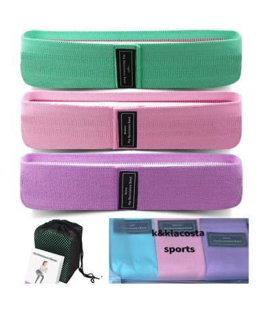 K&KLACOSTA Elastic Resistance Bands for Women and Men Fitness Workout Outdoor Exercise Gift 3-Level Set Non-Slip Legs and Buttock Sports Bands Non-Slip.