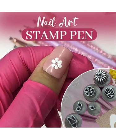 Ensemble De Stylos Tampons Pour Nail Art Stylos Tampons Pour Ongles En Forme De Fleur Ensemble De 6 Stylos Tampons Pour Nail Art Avec Diff rents Motifs (6 PCS) - Buy Online on GoSupps.com