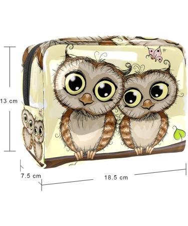 Multifunctional Cartoon Owl Waterproof Cosmetics Bag - Travel Makeup Organizer for Brushes & Lipsticks | 18.5x7.5x13cm - Buy Online on GoSupps.com