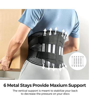 Adjustable Air Mesh Back Bandage Support Belt | Non-Slip Lumbar Support with 4 Memory Aluminum Supports & 2 Steel Springs for Sciatica & Scoliosis Relief - Buy Online on GoSupps.com