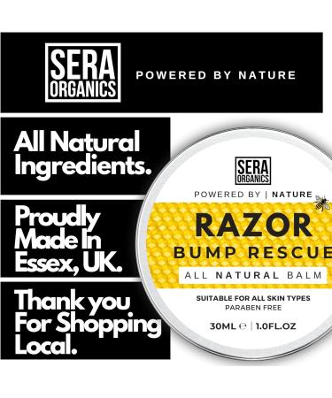 Tea Tree & Hemp Seed Aftershave Balm | Ingrown Hair & Razor Burn Repair (30ml) - Sera Organics - Buy Online on GoSupps.com