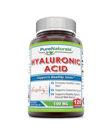 Pure Naturals Hyaluronic Acid, 100 mg, 120 Capsules