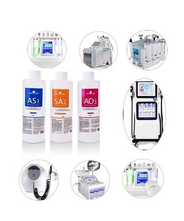 Marfort Aqua Peeling Solution Set - Salon Professional Dermabrasion Facial Serum 400ml (3 Bottles) | Special Solutions for Hydra Facial Machine - Buy Online on GoSupps.com
