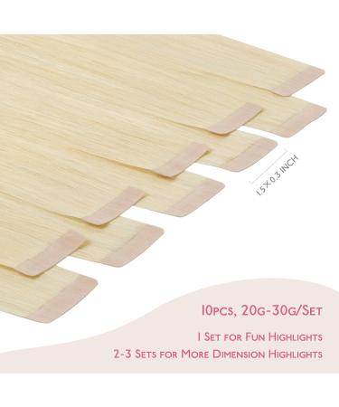 Platinum Blonde Tape Extensions - 10pcs Invisible Real Hair 65cm 30g | If-Of-Hearted Tape In Extensions - Buy Online on GoSupps.com