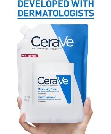 CeraVe - Baume Hydratant Corps et Visage - Peau S che Tr s S che et Atopique - 48H d'Hydratation - Acide Hyaluronique + 3 C ramides - Texture Riche Non Collante Non Com dog ne - 454g + co-Recharge - Buy Online on GoSupps.com