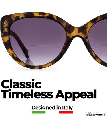 GrinderPUNCH Women's Bifocal Reading Sunglasses - 2 Pairs Vintage Cateye Sun Reader Glasses (2.50x - Buy Online on GoSupps.com