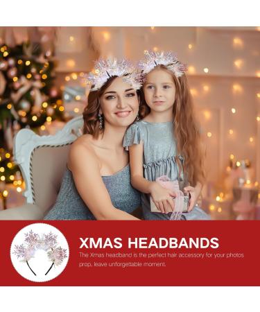 AOVNA Christmas Snowflake Headbands Winter Snow Hair Hoop Glitter Snowflake Head Bopper Headdress Costume Props for Women Girls - Buy Online on GoSupps.com