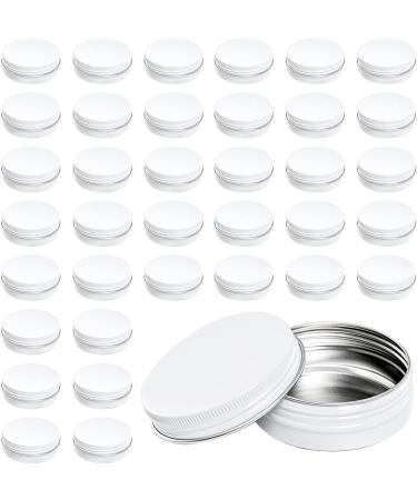 Foraineam 48-Pack Aluminum Lip Balm Jars | Empty Round Travel Cream Cans with Screw Lid | White Metal Containers for Travel - Buy Online on GoSupps.com