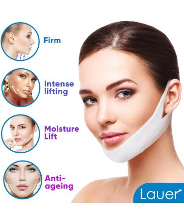 V-Shaped Slimming Face Mask for Women - Double Chin Reducer and Neck Lift Tape - Jawline Sculptor for Firming Skin - 10 and 25 Masks Bundle - Buy Online on GoSupps.com