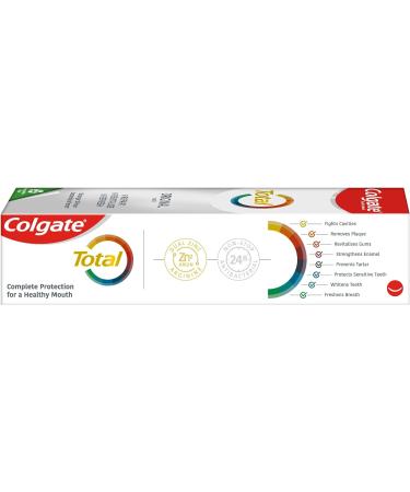 Colgate Total Original Toothpaste size | stronger 24-hour bacterial defence* | long-lasting active protection* | unique dual zinc antibacterial technology | 8 benefits for complete protection 100 ml (Pack of 5) Original - Buy Online on GoSupps.com