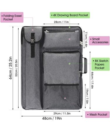 In.DI&IN.WE Large Art Portfolio Case 18x24 - Grey | Art Bag for Supplies, Artwork, Poster Board, Drawing | Display Screen Carrying & Traveling Case - Buy Online on GoSupps.com