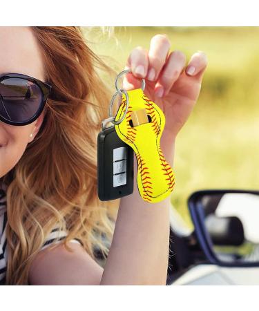 Poceacles Women's and Girls' Keychain - Lipstick - Glossy Lip Balm - Neoprene Pouch - Wrist Strap Yellow Baseball. - Buy Online on GoSupps.com
