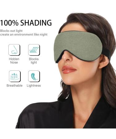 Adjustable Haskirky Light Blocking Eye Mask for Men and Women - Perfect for Travel, Yoga, Meditation, and Deep Sleep - Pure Green - Buy Online on GoSupps.com