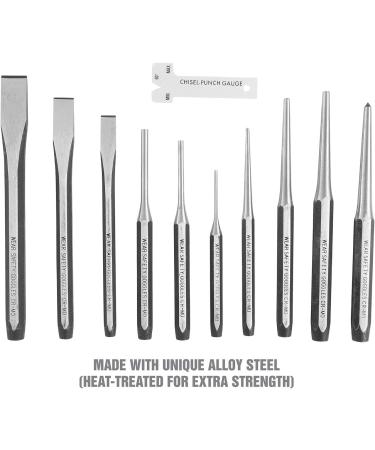 OEMTOOLS 23996 Punch and Chisel Set  11 Piece  Cut  Shape  and Puncture Medium and Soft Metals  Heat-Treated Alloy Steel  Includes Green EVA Organizer Tray - Buy Online on GoSupps.com