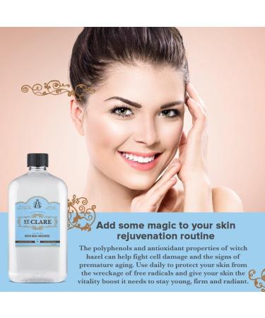 St Clare Organic Witch Hazel Facial Toner - Alcohol-Free & Fragrance-Free 16oz - Buy Online on GoSupps.com