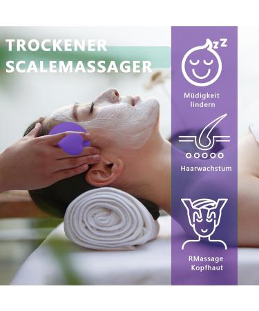 Head Massage Brush | Silicone Scalp Massager for Hair Growth | Purple Shampoo Brush - Buy Online on GoSupps.com