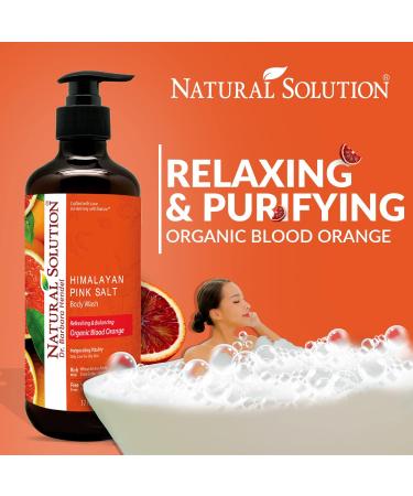 Natural Solution Body Wash, Revitalizes & Refreshing Your Skin, Formulated with Organic Blood Orange Extracts with Himalayan Pink Salt, 17 fl oz/Each Pack of 4 - Buy Online on GoSupps.com