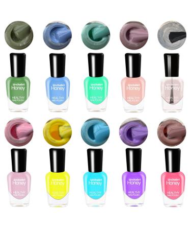 Urchabri Kids Nail Polish Set For Girls Non Toxic Fast Drying Peel Off Nail Polish insta Dry Nail Polish Set Birthday Gift Nail Polish Set For Girl Kids Ages 3+ GS10-4