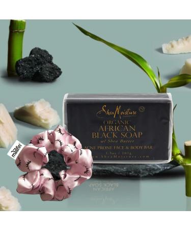 SheaMoisture African Black Soap Bar - Exfoliating Cleanser with Shea Butter & Tea Tree Oil - Balances Oily Skin - 4 Pack Bundle - Buy Online on GoSupps.com