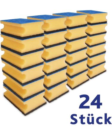 Vileda Glitzi Plus Scouring Pad - Antibacterial Kitchen Sponge Highly Absorbent Pack of 24 | International Shipping Available - Buy Online on GoSupps.com