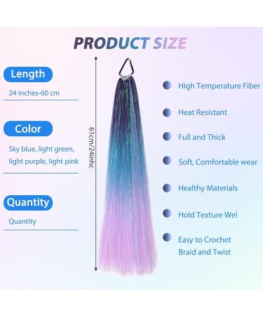 Coloured Hair Extensions 2 Pieces Rainbow Hair Extensions Colourful Hair Extensions 26 Inch Coloured Hair Extensions Rainbow Hair Coloured Hair Mermaid Hair for Girl Women - Buy Online on GoSupps.com